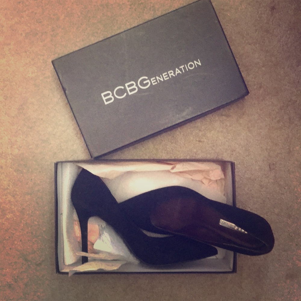 Black Suede BCBG Heels